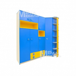 (Арт.302) Большой модульный шкаф в детскую угловой